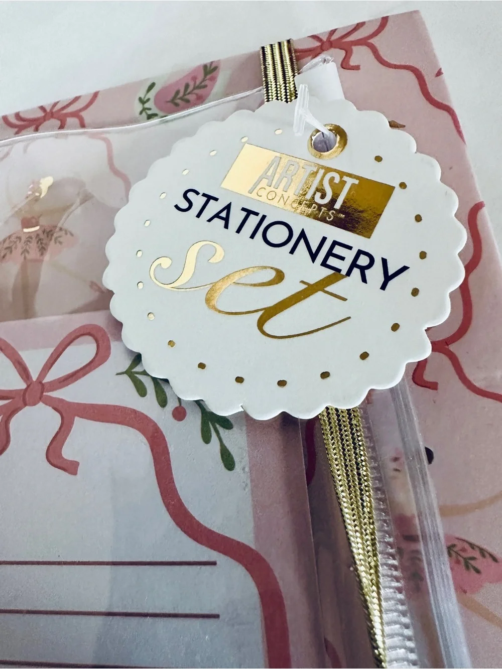 Pink Ballerina Spiral Notebook + Pen & Notepad Stationery Set